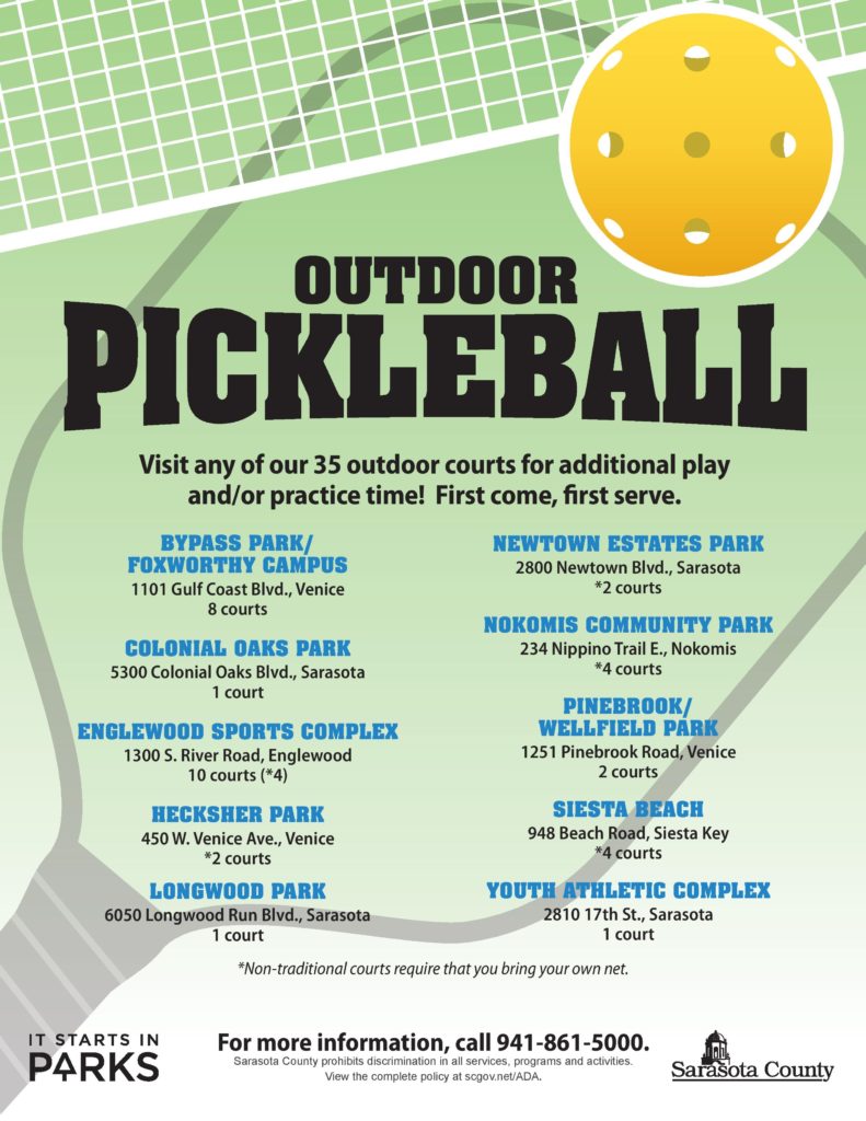 Sarasota Pickleball For pickleball players of all skill level in Sarasota