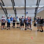 pickleball players on a court for Pickleball Terry