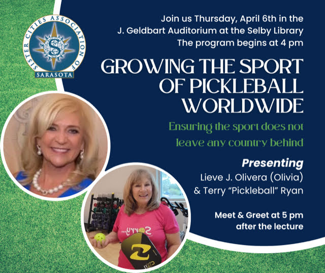 Flyer for Pickleball Terry and Lieve Olivera for Growing the Sport of Pickleball