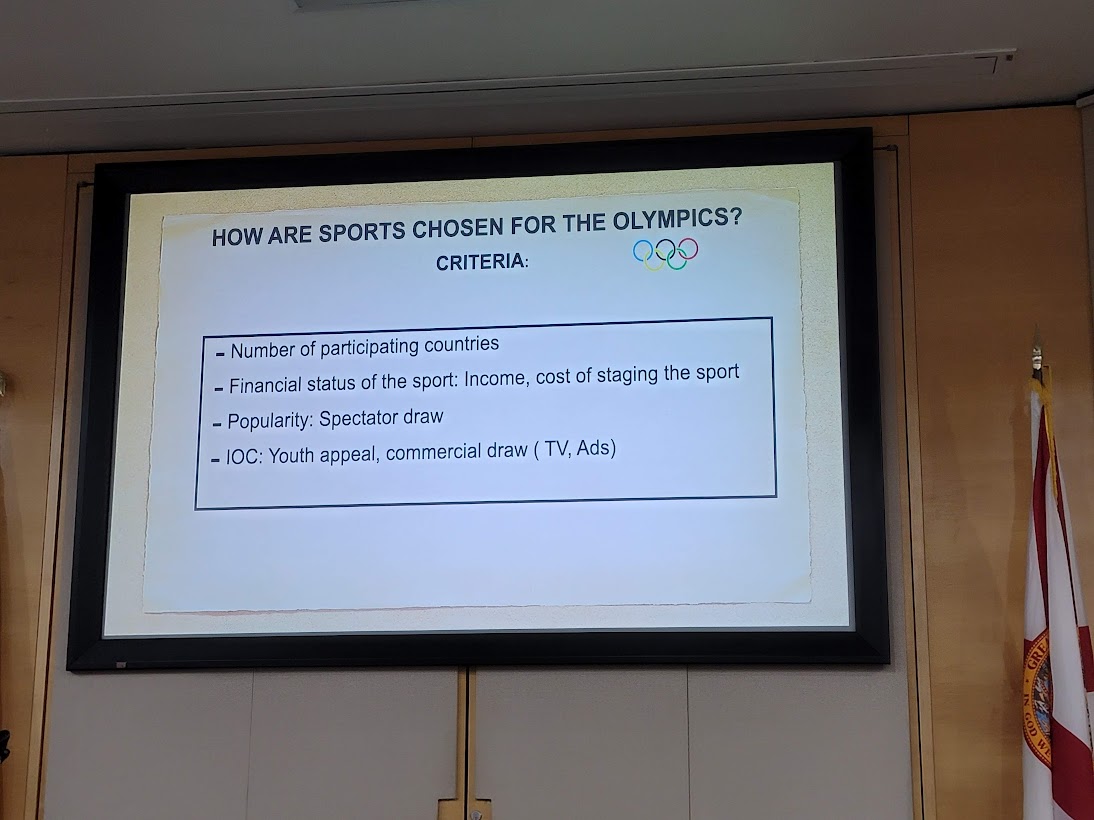 Slide showing steps to the olympics