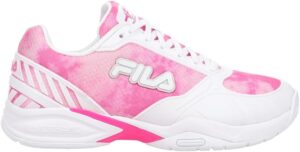 Fila Volley Zone Tie Dye Womens Pickleball Shoe Pink Glo/White/Metallic Silver