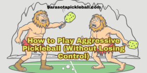 two cave men playing pickleball