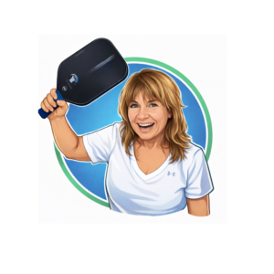 A cartoon image of Pickleball Terry from SarasotaPickleball.com